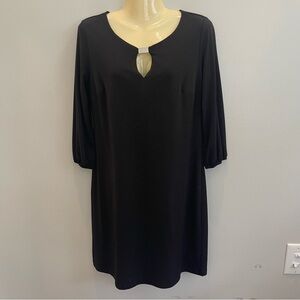 Donna Ricco Womens Dresses Black knee Length Key holder Round Neck Sheath Size 6